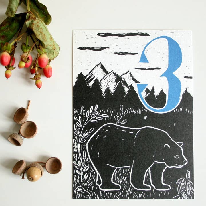 Postcard Bear, Birthday Card for Children, Animal for wholesale by Katja Rub