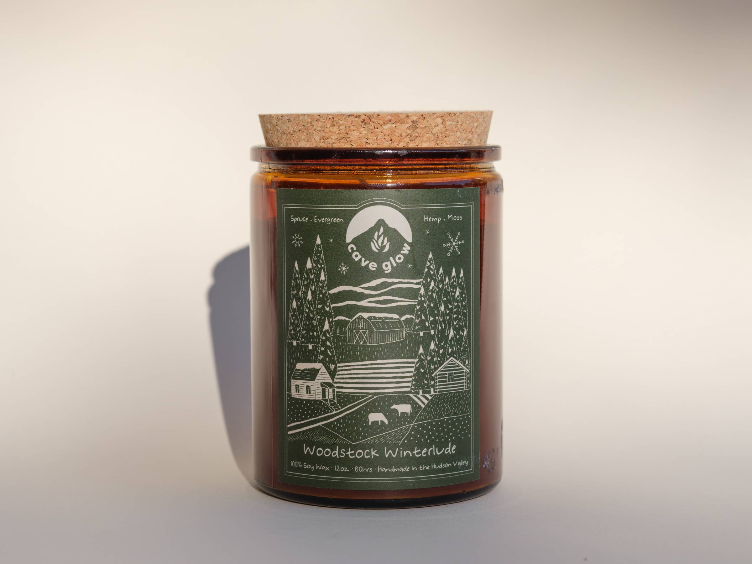 Cave Glow Studio - Wholesale Jar/Filled Candle - Woodstock Winterlude 12oz Soy Candle