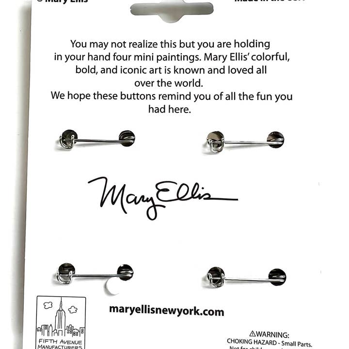 Mary Ellis - Wholesale Lapel Pin/Button - Brooklyn New York 4 Button Set | Four Brooklyn Souvenir Pins1