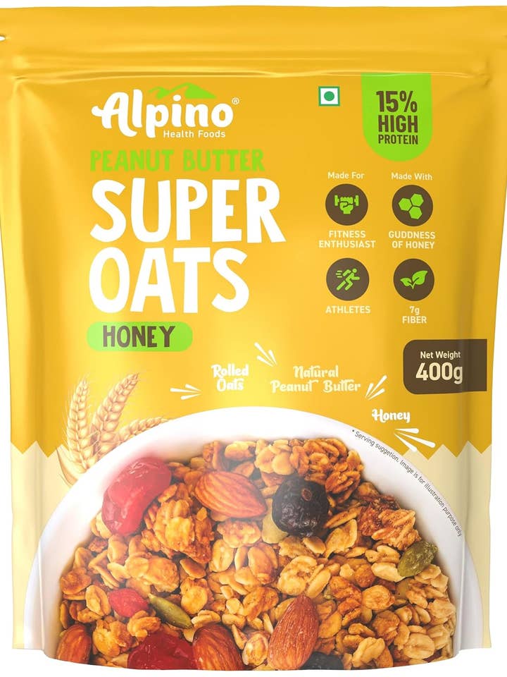 Alpino High Protein Super Rolled Oats Honey 400 G for wholesale by Alpino