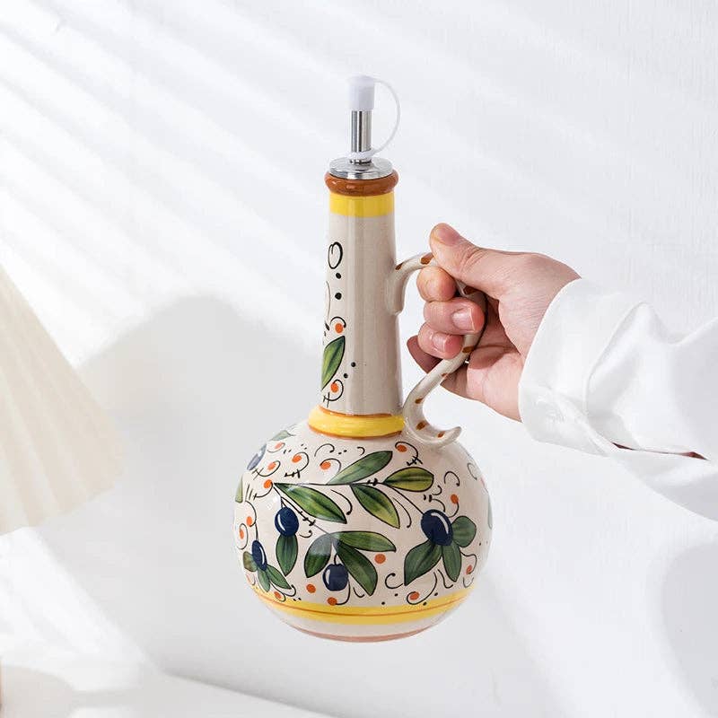 Kiyo Home - Wholesale Oil/Vinegar Dispenser - Amalfi Olive Oil Bottle | Ceramic Dispenser | Kitchen Decor15