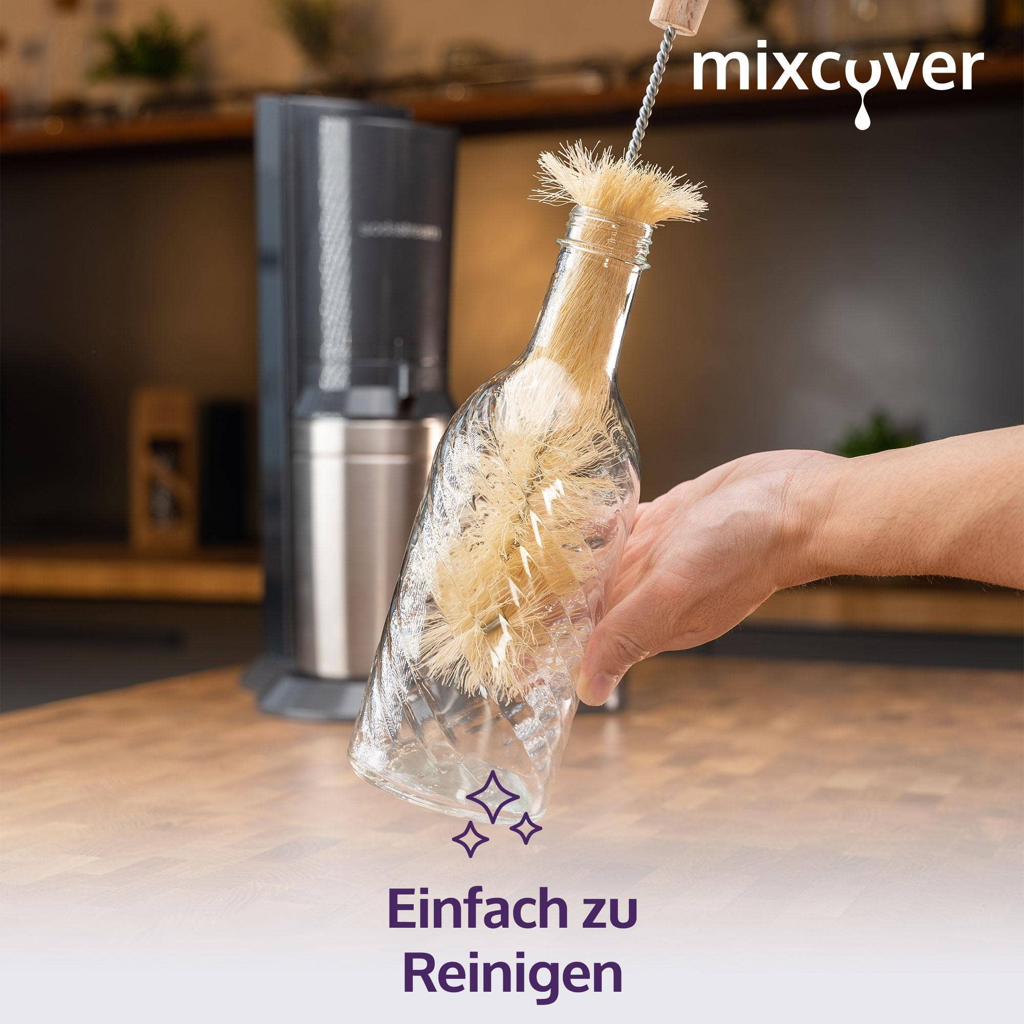 Mixcover GmbH – Großhandel Trinkflaschen – mixcover Designer Glasflasche Trinkflasche Glaskaraffe Karaffe mit 0,65 Liter - transparent2