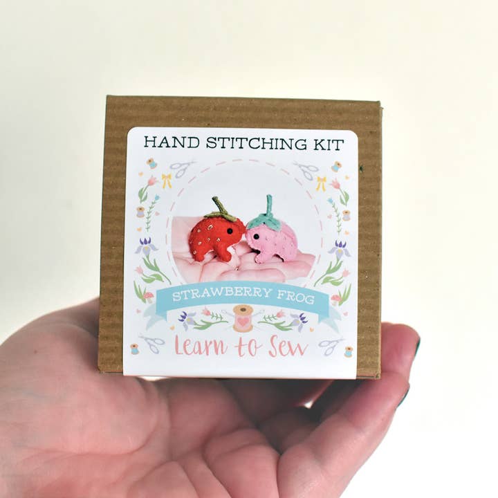 DelilahIris Designs - Wholesale Craft Sewing Kit - DIY Craft Kit - Felt Strawberry Frogs Mini Plush1