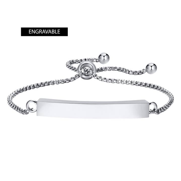 PAXPARIS - Wholesale Charm/dangle bracelet - Name Tag Bracelet, Adjustable Box Chain, 2mm