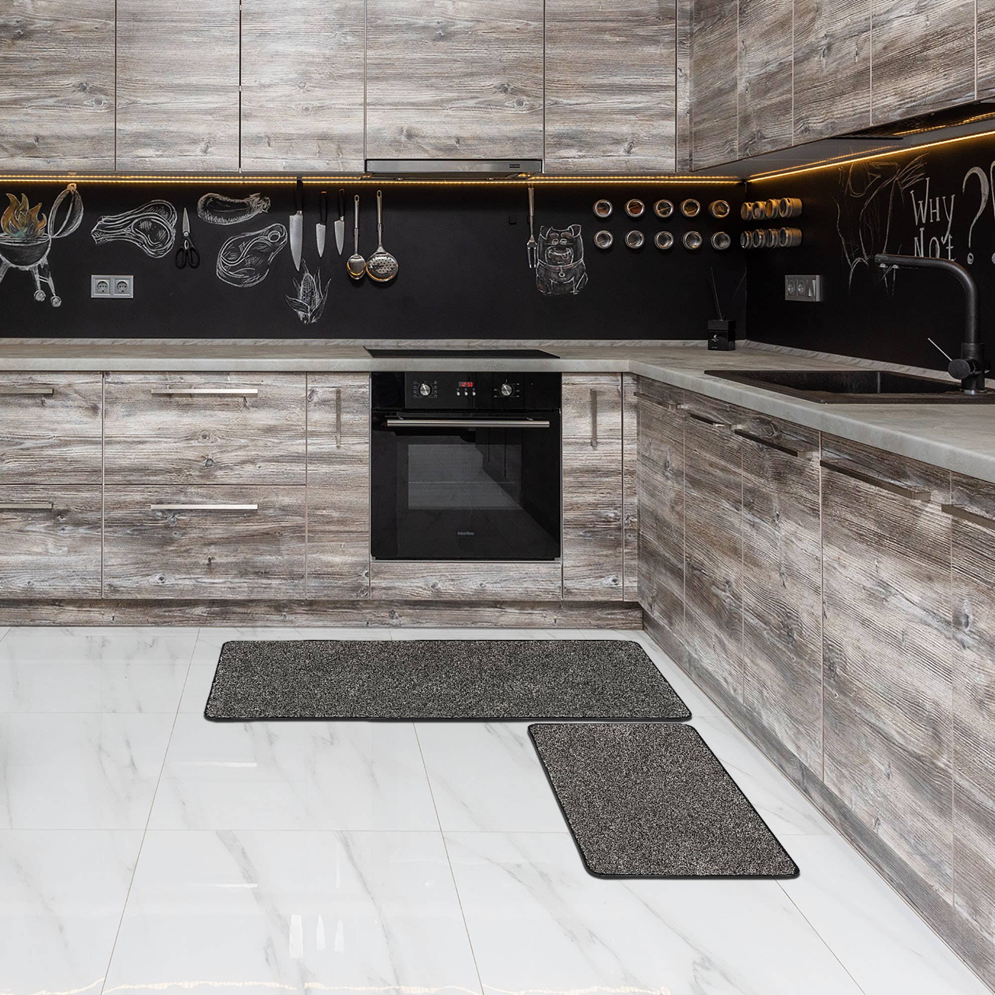 Evideco French Home Goods - Wholesale Floor Mat - Speckled Kitchen Mat Set - Ultra Soft Washable8