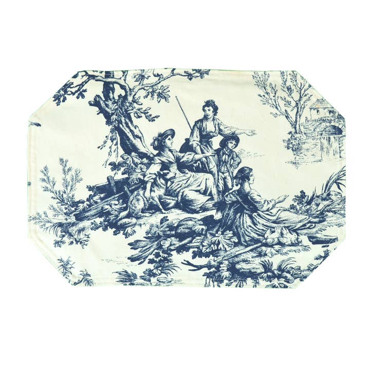 Bouvier Blue - Toile Place Mats - Pack of 4 for wholesale by Thomasville at Home