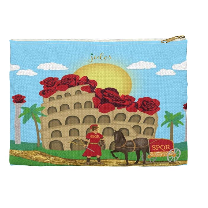 Shorely byJules Biggie Beach Pouch in Augusta print for wholesale by Jules Handbags