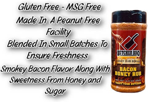 Butcher BBQ Inc - Wholesale Rub - Honey Rub Bacon Flavor-Sweet Honey taste with Smokey Bacon1