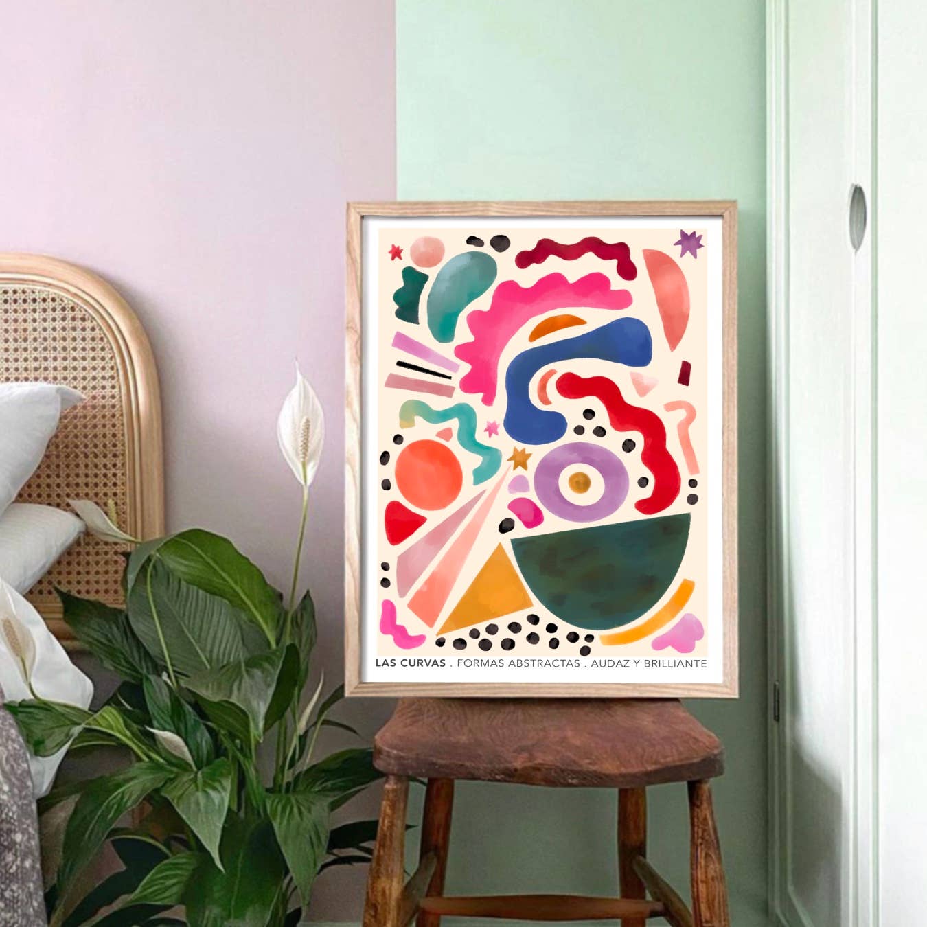 Kate Fox Design – Impressão artística por atacado – Impressão de arte abstrata, colorido, formas, arte moderna, brincalhão1