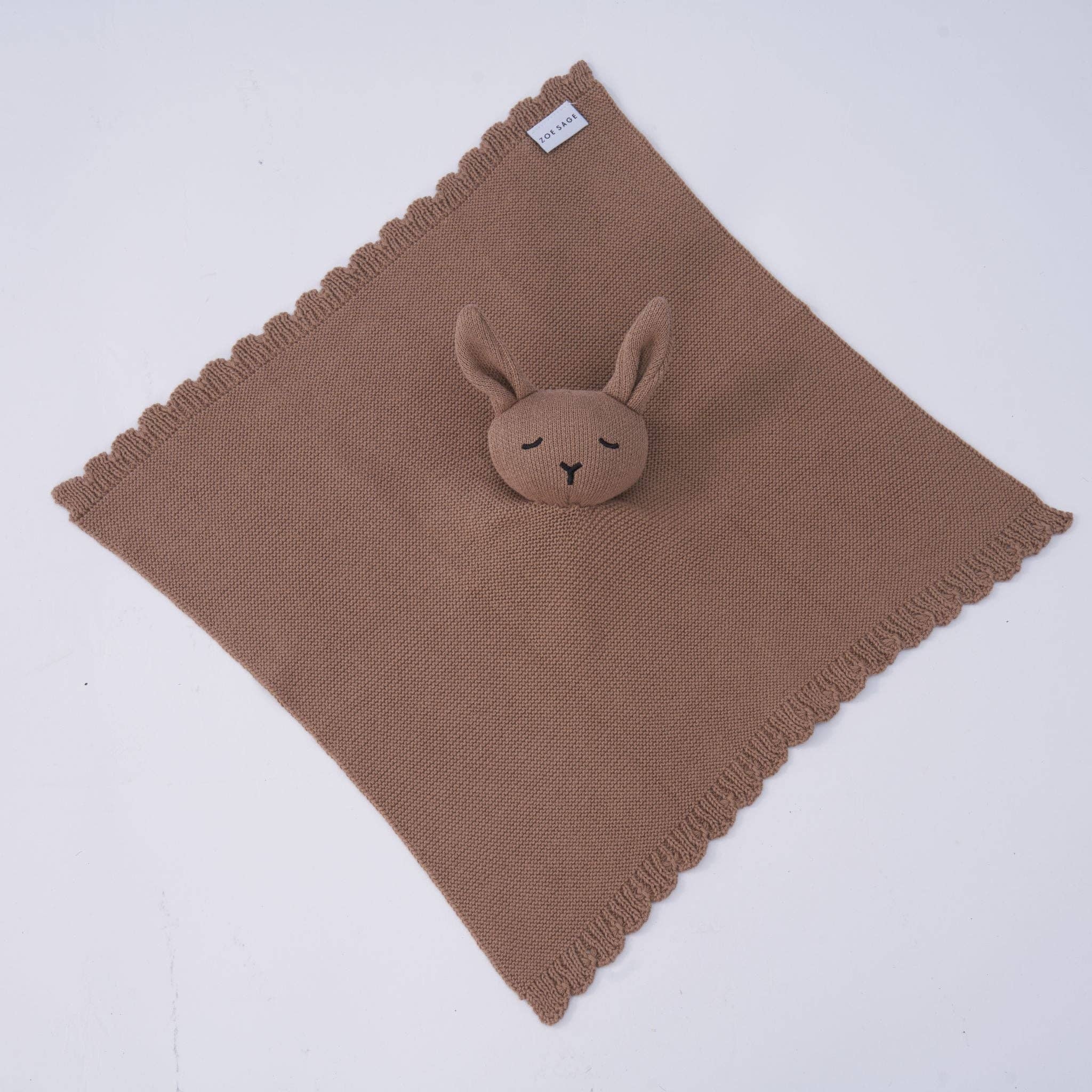 Zoe Sage - Vente Couverture douillette – bébé - Couverture doudou tricotée - Moka2