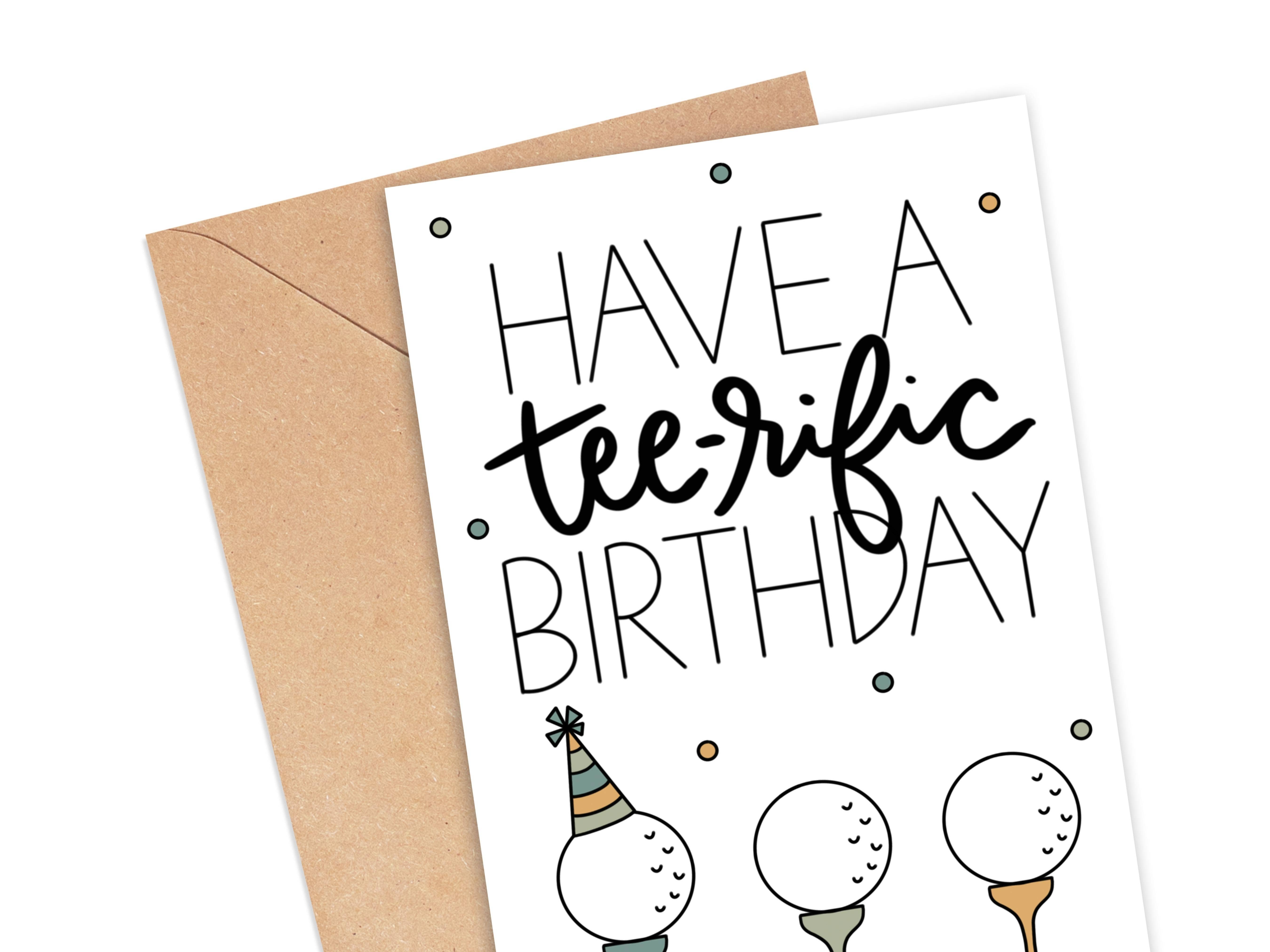 Simply Happy Paper - Wholesale Birthday Card - Have a Tee-Rific Birthday - Golf Themed Birthday Card1