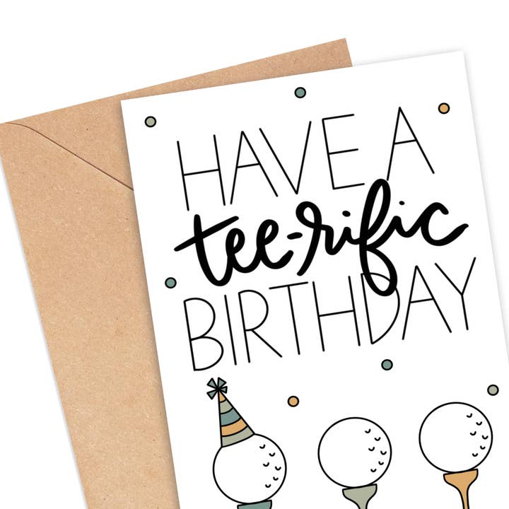 Simply Happy Paper - Wholesale Birthday Card - Have a Tee-Rific Birthday - Golf Themed Birthday Card1