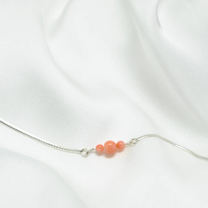 Coral and 925 Silver Bracelet for wholesale by Iroquoise
