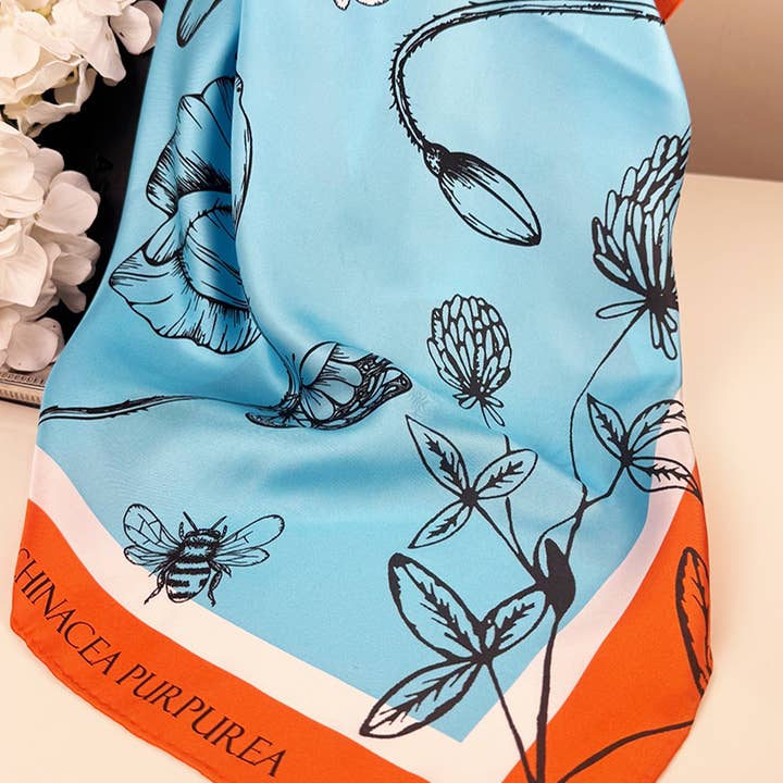 Reverie Wildflower 34" Double-Sided Silk Scarf for wholesale by ASTOURI