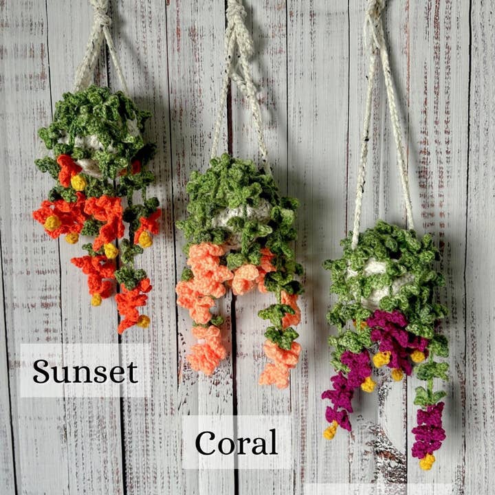 Crochet Vine Flower Plant, Hanging Plant, Home Decor Gift for wholesale by TOMOPOD LLC