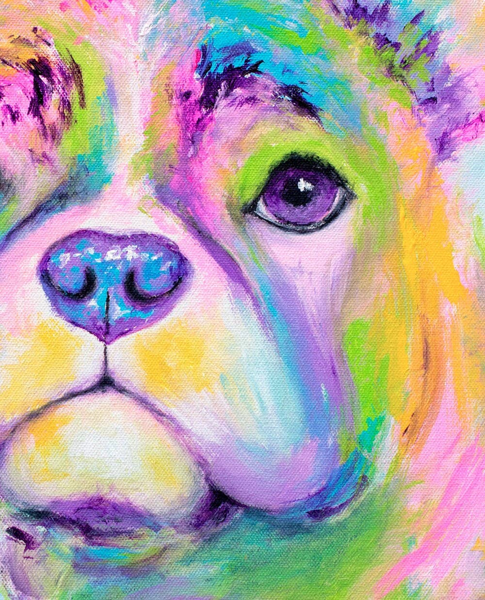Krystle Cole Fine Art - Wholesale Art Print - Rainbow French Bulldog Frenchie Art Print2