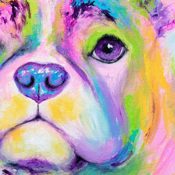 Krystle Cole Fine Art - Wholesale Art Print - Rainbow French Bulldog Frenchie Art Print2