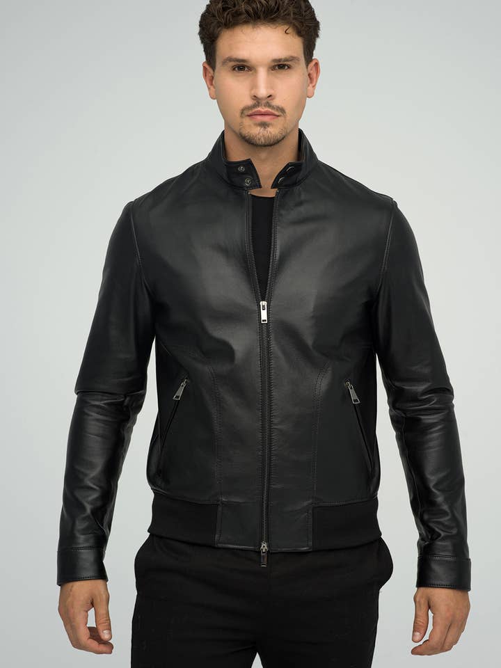Ovine leather jacket for men 3025 for wholesale by A&A Vesa