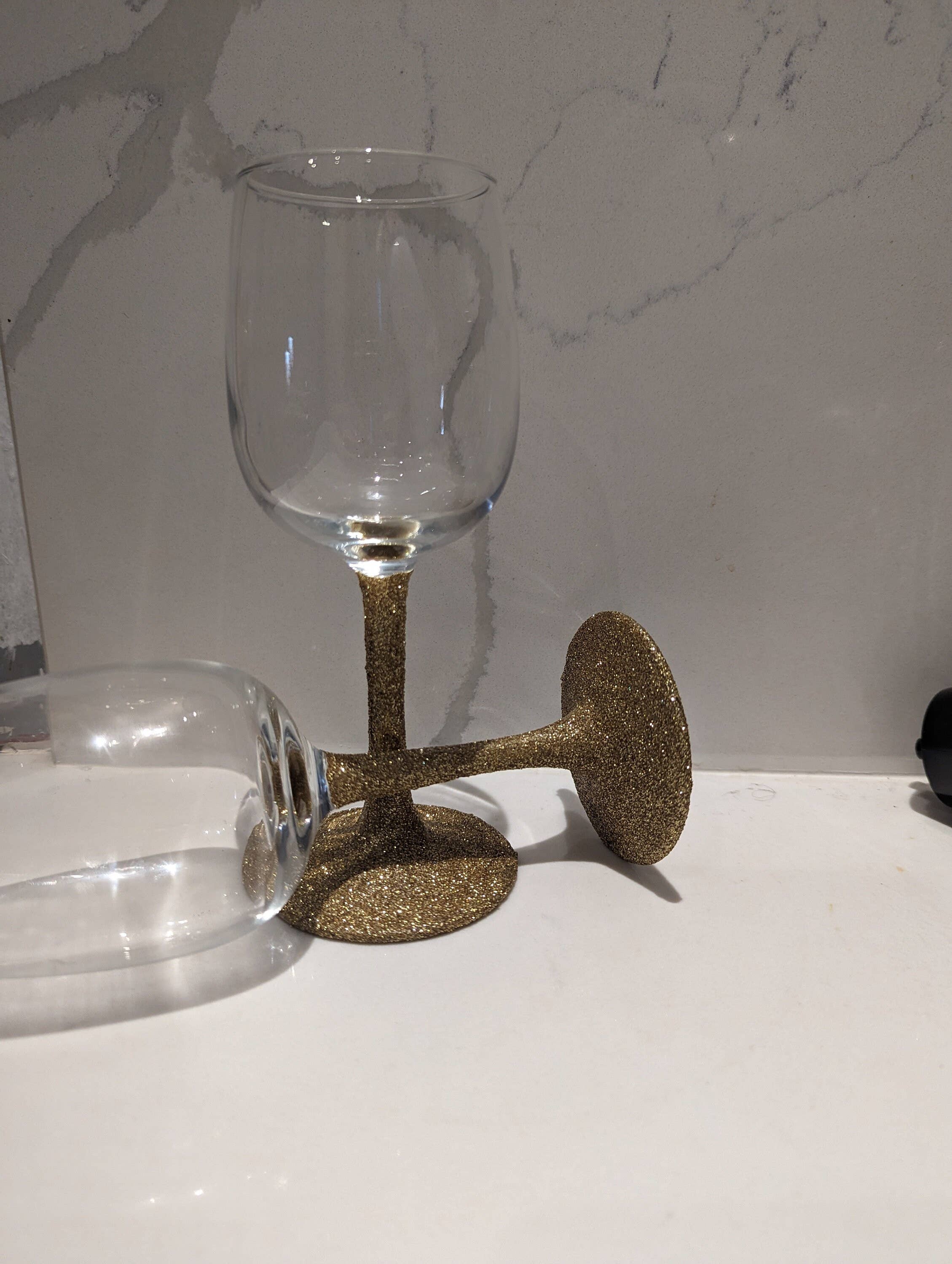 Décoration douce - Wholesale Wine Glass - Glitter Stem Glass (Set of 6)2