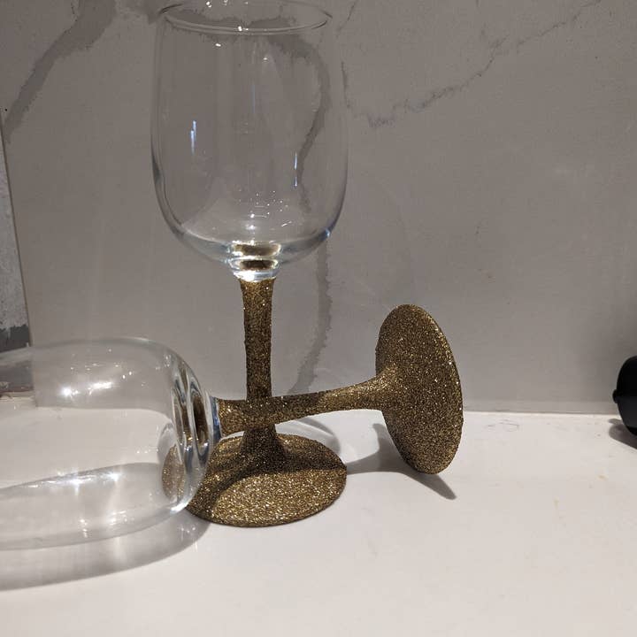 Décoration douce - Wholesale Wine Glass - Glitter Stem Glass (Set of 6)2