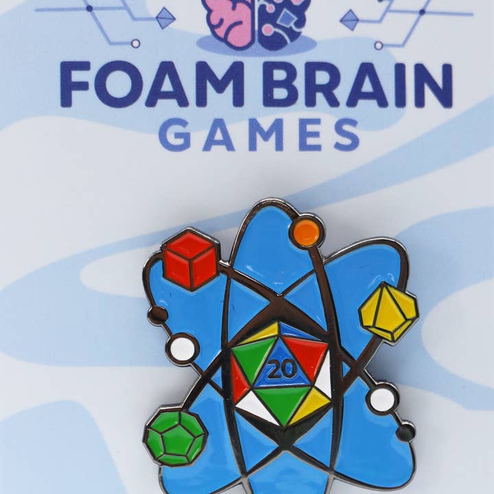 Foam Brain Games - Wholesale Lapel Pin/Button - Puzzle Box Atom Pin