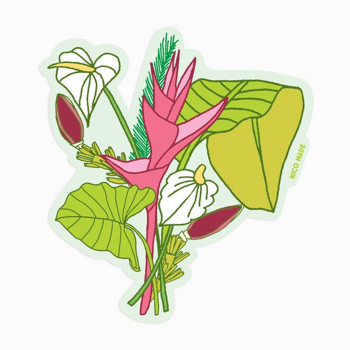 Gabi Bouquet (Banana Verde & Helicónia) • Autocolante por atacado de Nico Made by Nicole Ferrara