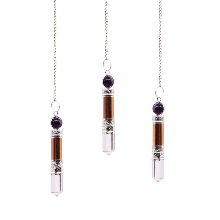 Ancient Wisdom - Wholesale Spiritual Stone/Crystal - Copper, Amethyst, Quartz Spiritual Stone/Crystal Pendulum