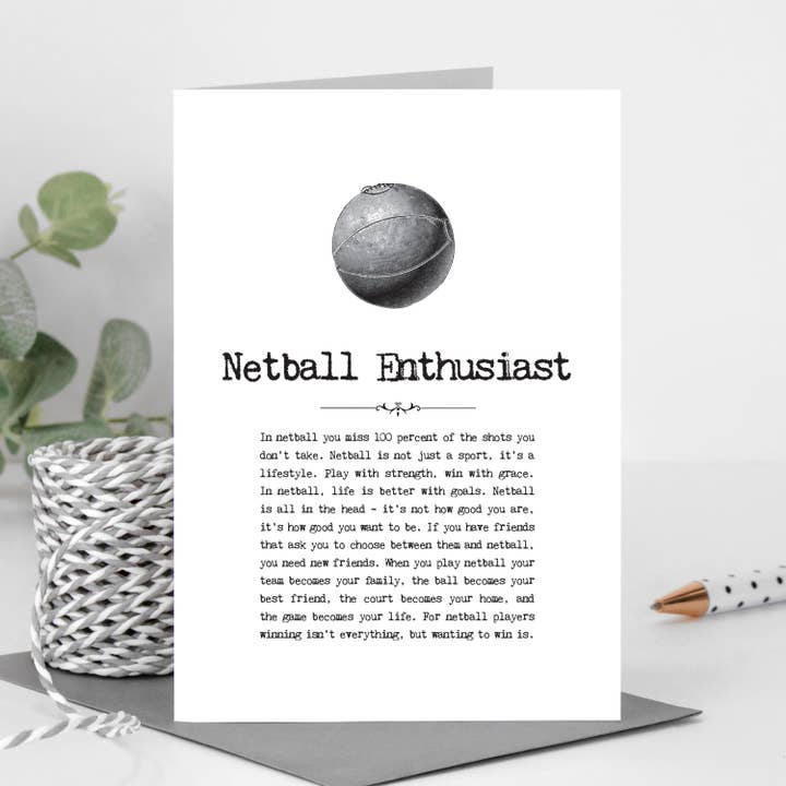 Coulson Macleod (U.S. Duties Paid) - Wholesale Everyday Greeting Card - Netball Enthusiast Card