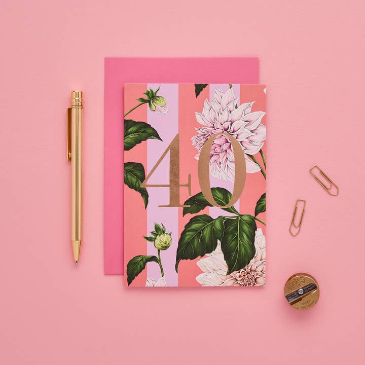 Catherine Lewis Design - Wholesale Birthday card - Age Milestone Collection - 40 - Birthday Card 1