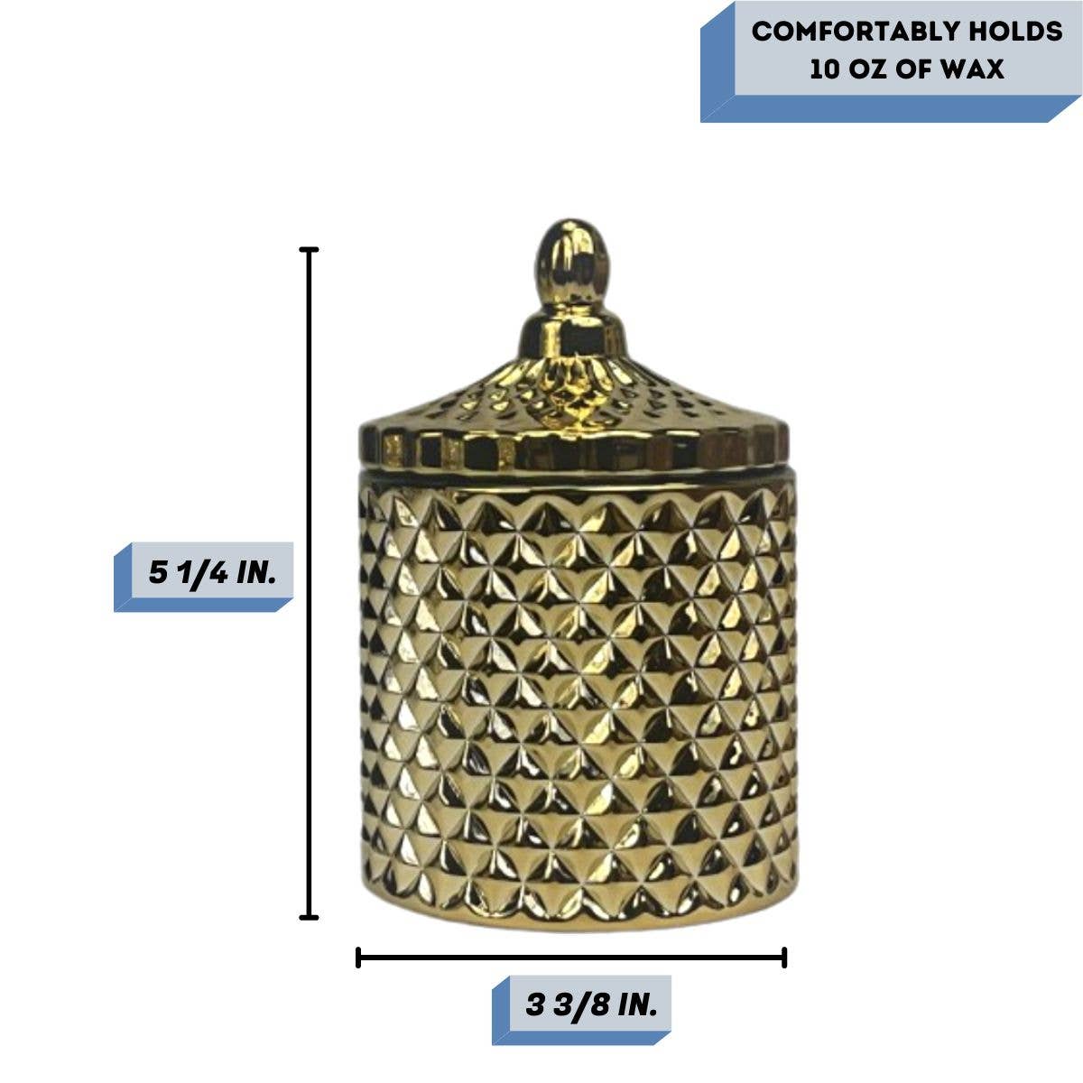 General Wax - Candle Making Supplies – Suporte de vela por atacado – 10 oz Ouro Metálico França - Vela de Vidro1