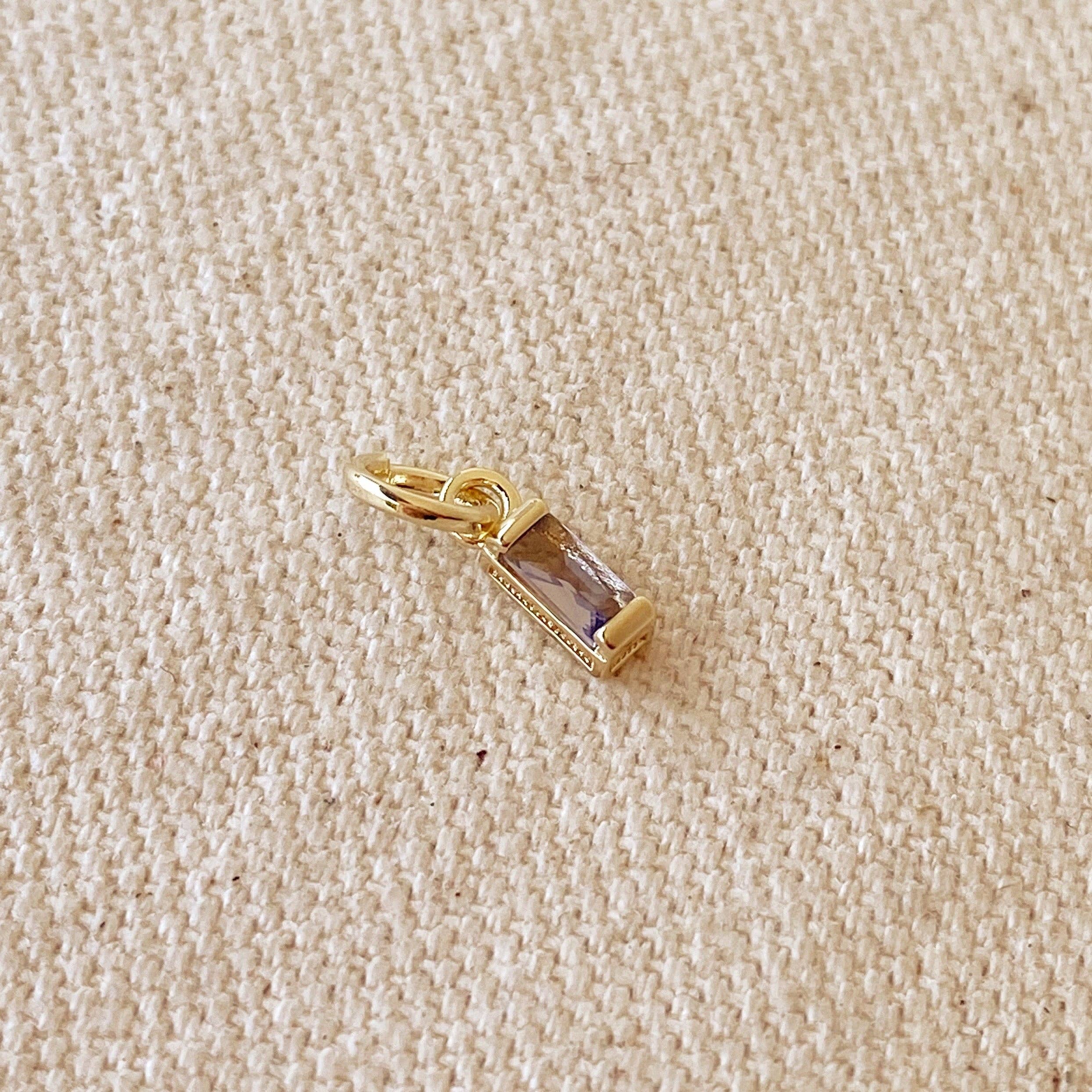 GoldFi - Vendita all'ingrosso Ciondolo/pendente - Charm Baguette Pietra Portafortuna in Oro 18k Filled9