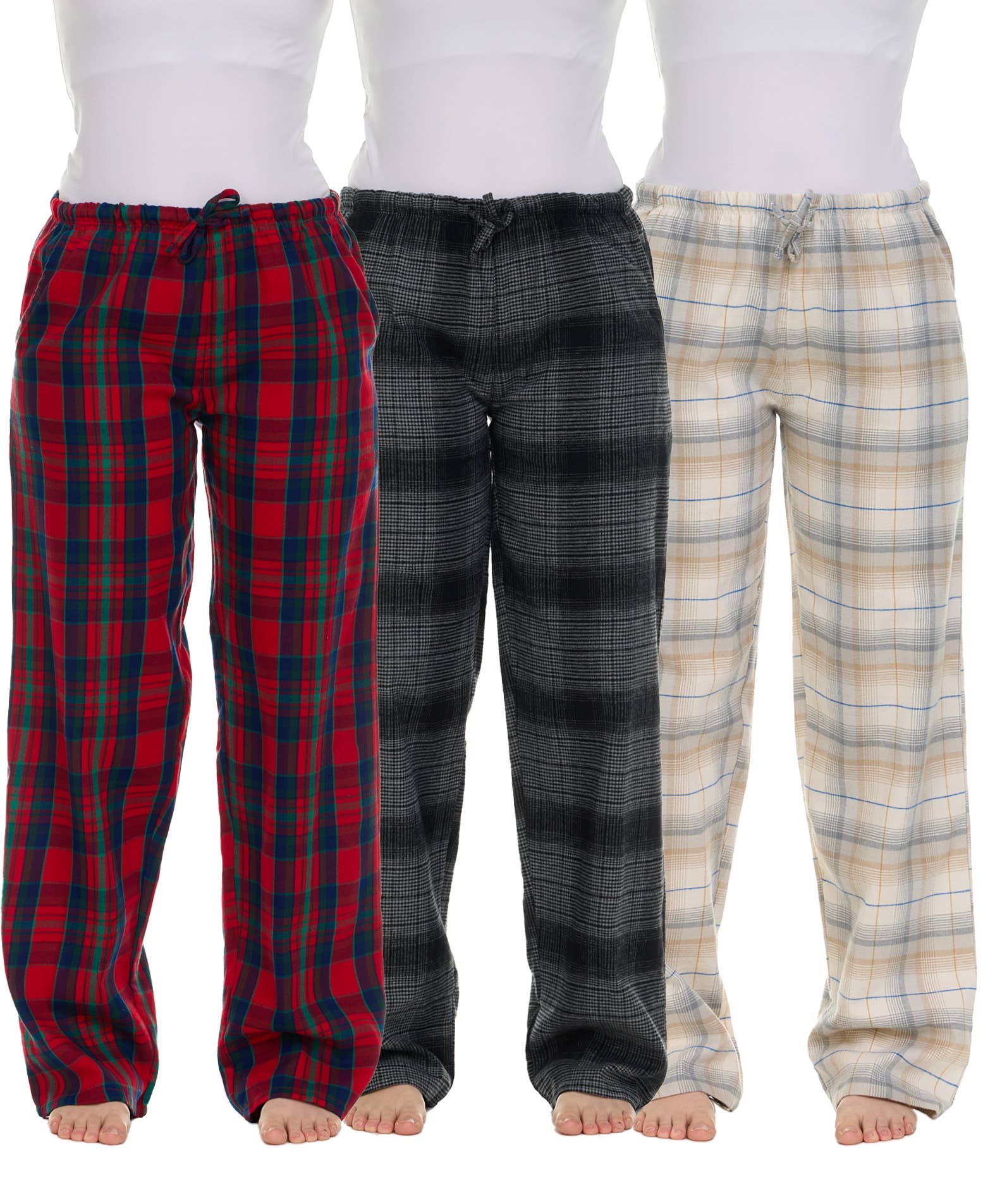 I-Wear Brands - Venta al por mayor Pantalones de chándal/cómodos - Mujer - Pantalones de franela de algodón a cuadros para mujer con cordón, paquete de 32