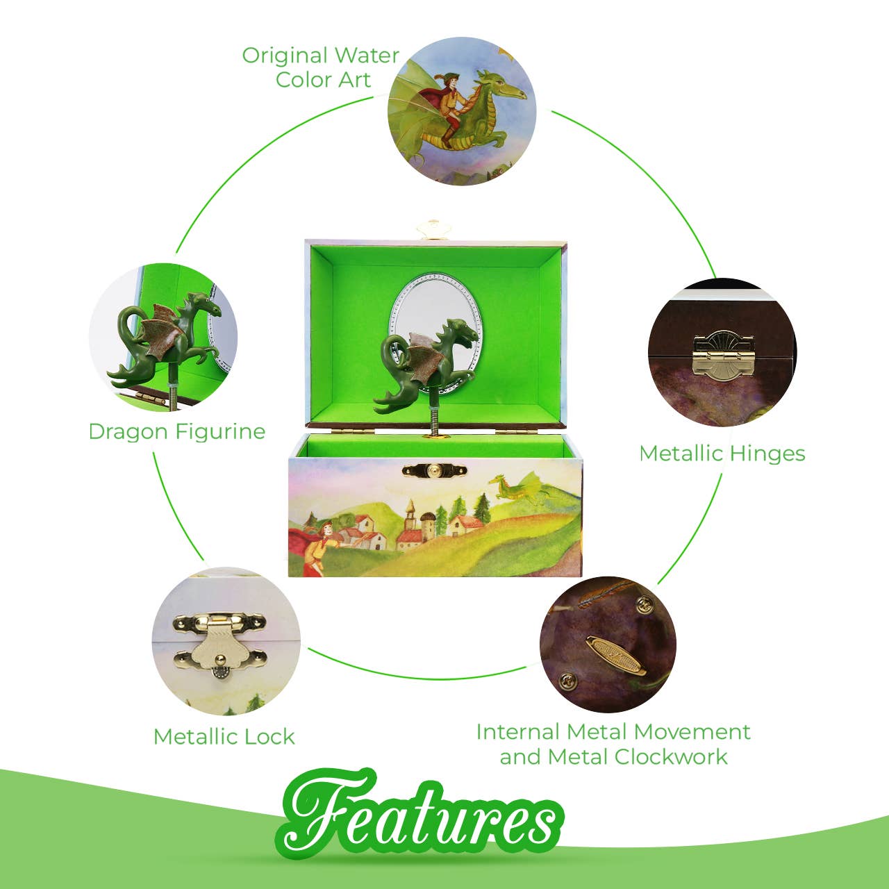 Enchantmints - Wholesale Music Box - Kids & Baby - Playful Dragon Music Box4