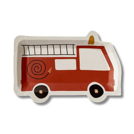 Josi James - Vendita all'ingrosso Piatti monouso - Piatti di Carta a Forma di Camion dei Pompieri (12 pezzi)0