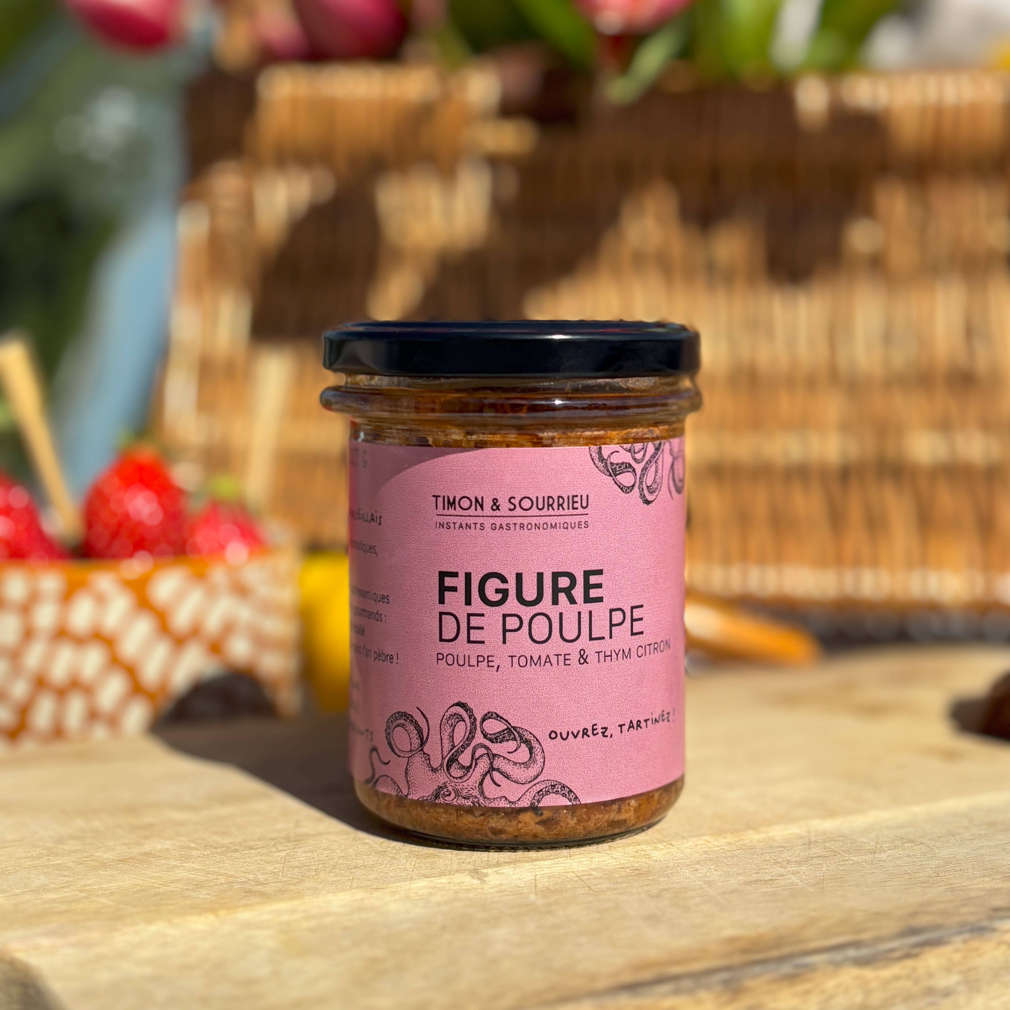 Timon et Sourrieu - Wholesale Tapenade - FIGURE DE POULPE (octopus, tomatoes, lemon thyme) 170G