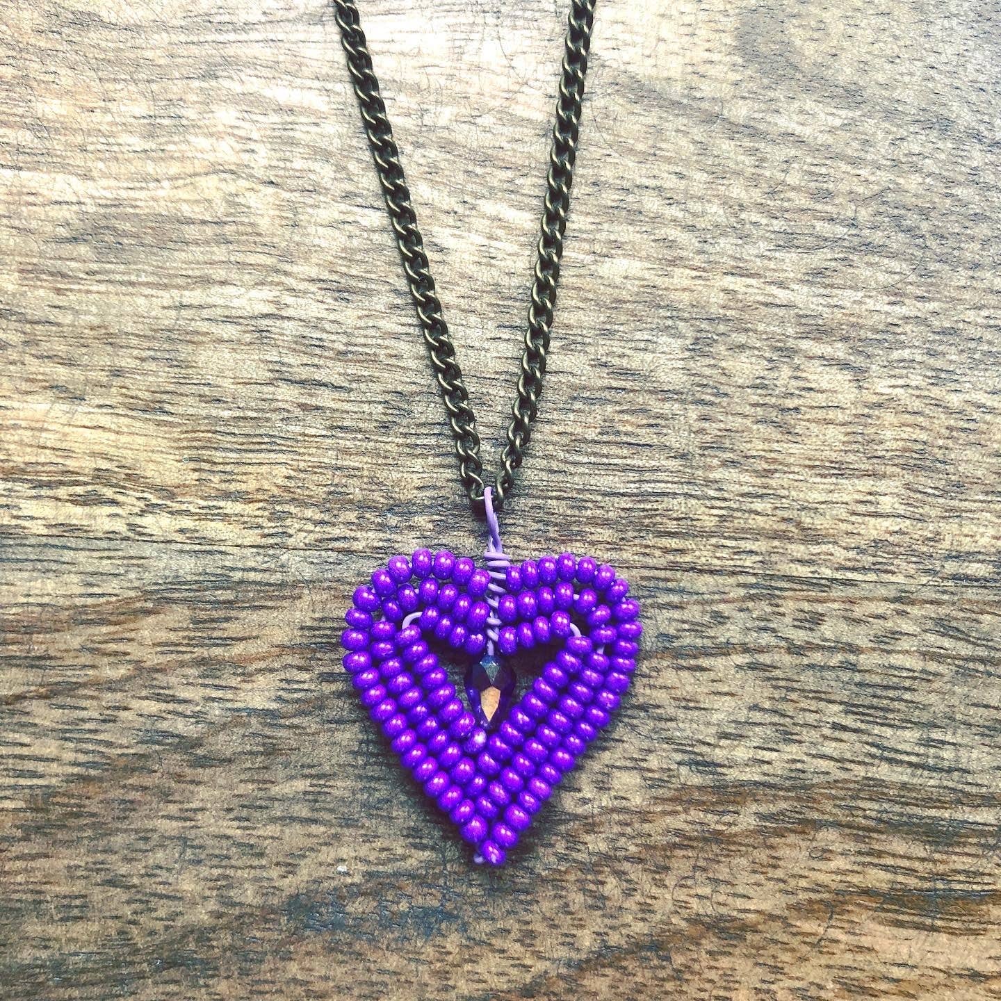 MorninGloria's - Wholesale Pendant/Charm Necklace - Small Beaded Heart Valentine's Day Necklace1