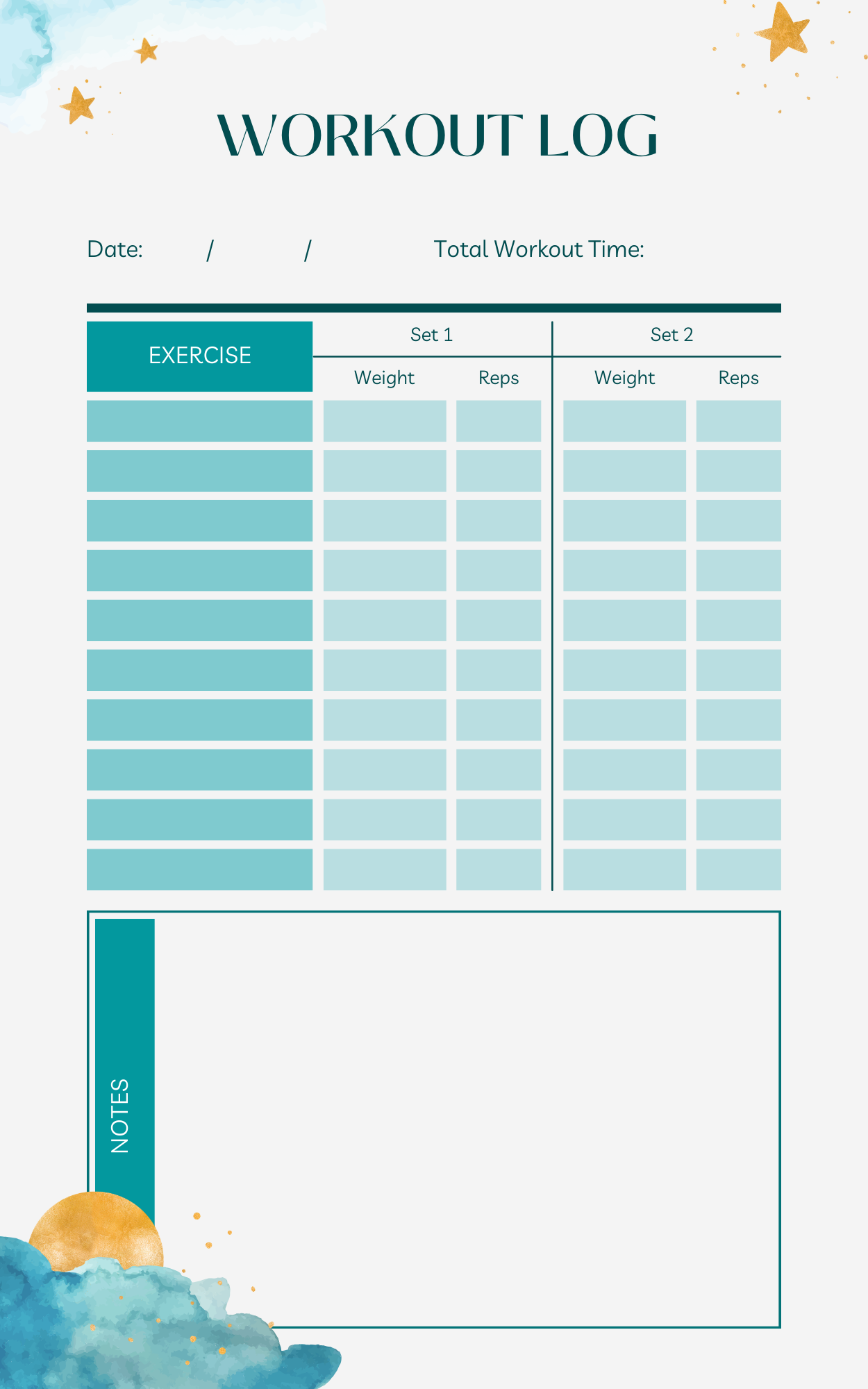 Missh Shop - Wholesale Planner - 8x5 Fitness Planner tracker 4 categories for workouts, exerc3