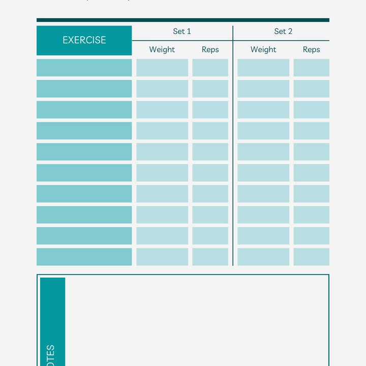 Missh Shop - Wholesale Planner - 8x5 Fitness Planner tracker 4 categories for workouts, exerc3