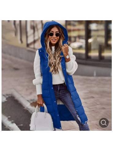 Queen Fashion – Blusão - Mulher por atacado – colete feminino moderno com capuz para sobreposição7