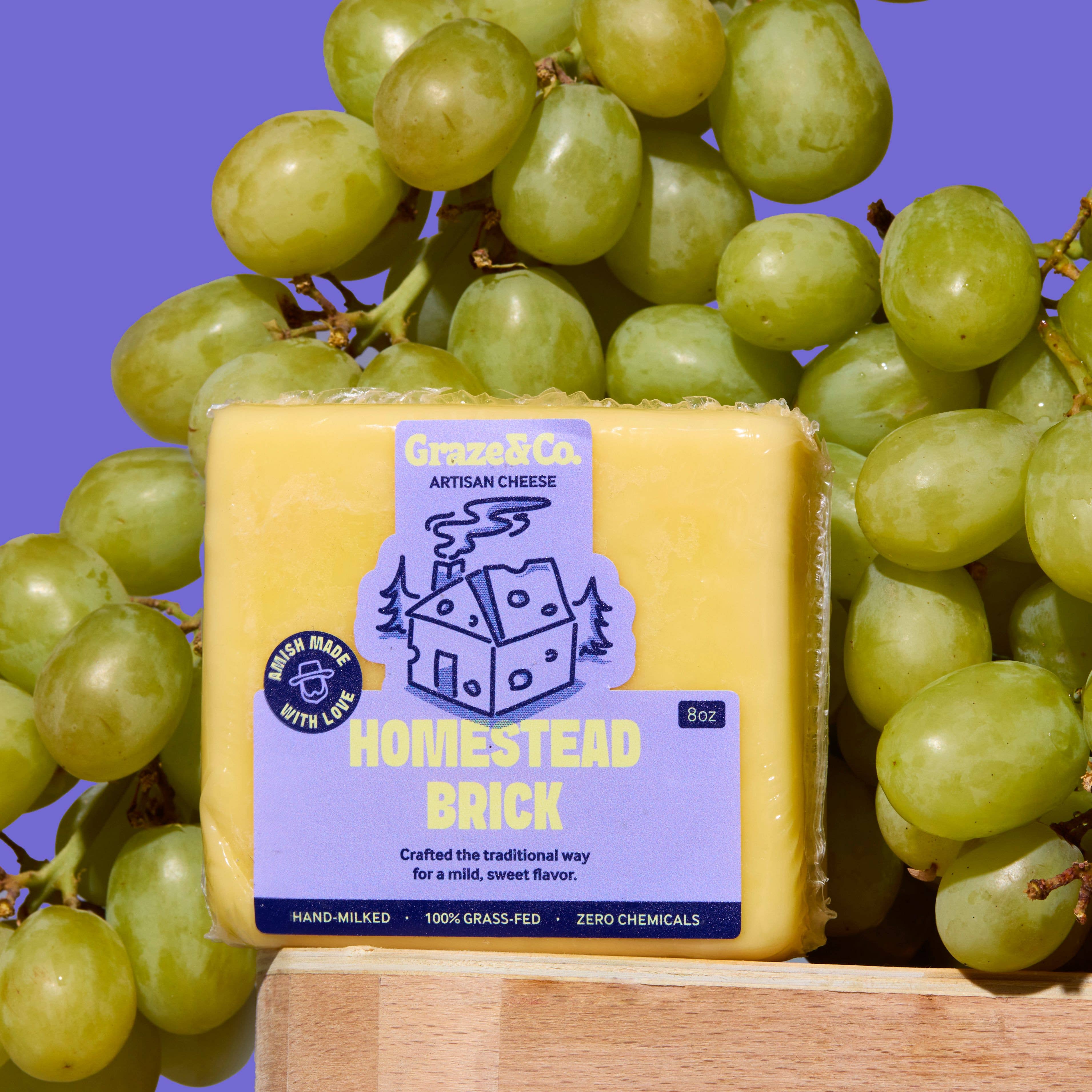 Graze & Co. - Vendita all'ingrosso Formaggi - Homestead Brick - Formaggio Artigianale da 8oz.
