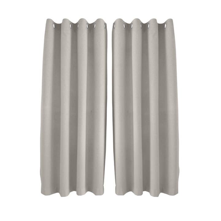 Taupe grå linnedæmpende gardiner med maljer - 46x54 tommer fald - 2 paneler for engroshandel hos Happy Homewares
