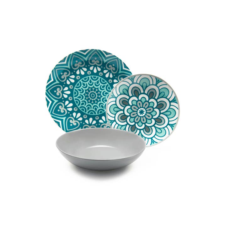 multicolour 18 Mandala Dinnerware Set for wholesale on Faire3