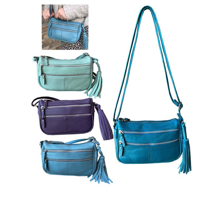 Roma Leathers, Inc. - Wholesale Crossbody Bag - Women's - RM509 cowhide leather crossbody shoulder bag11