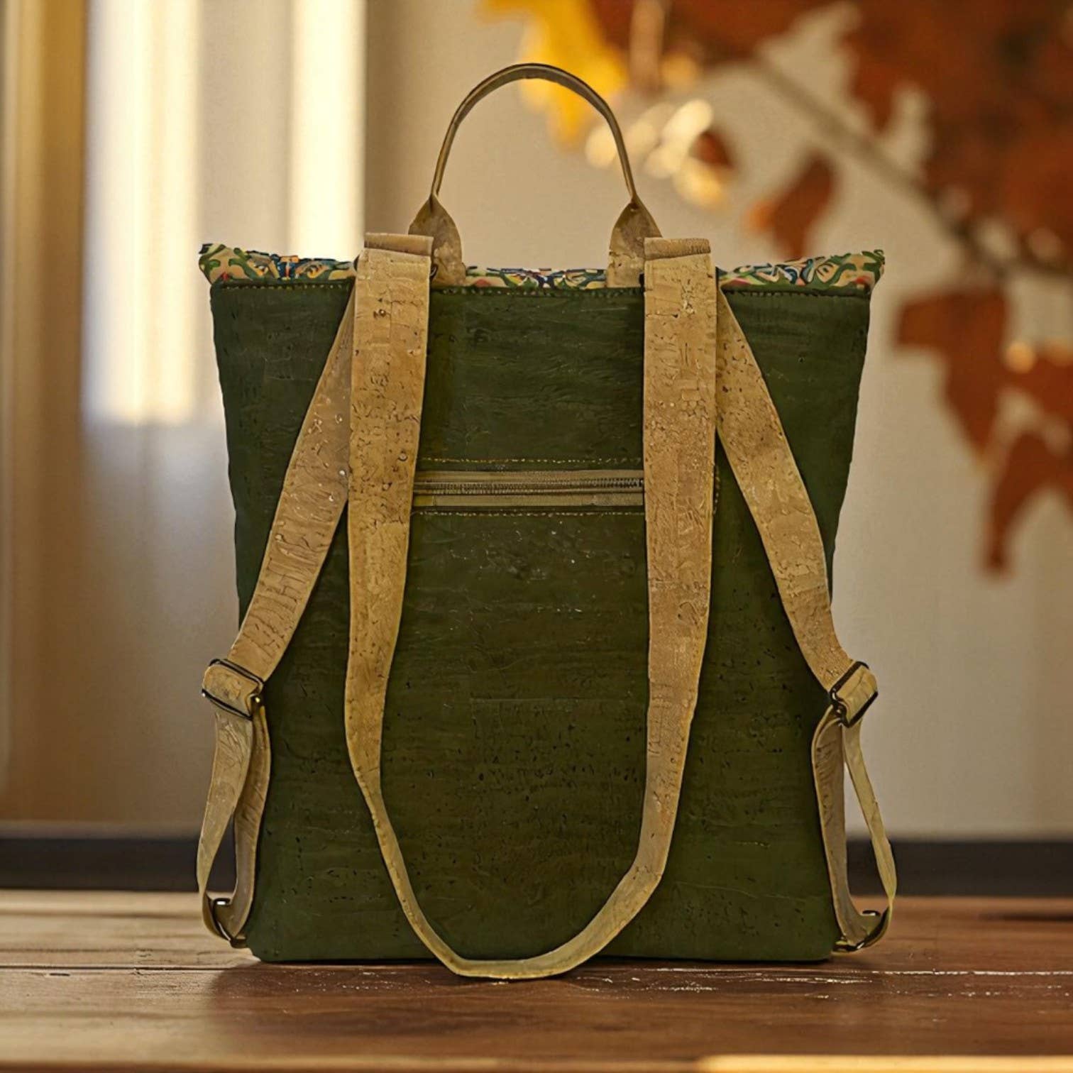 Atelier da Cortiça - Wholesale Backpack - Women's - Hera Cork Backpack, natural base with design36