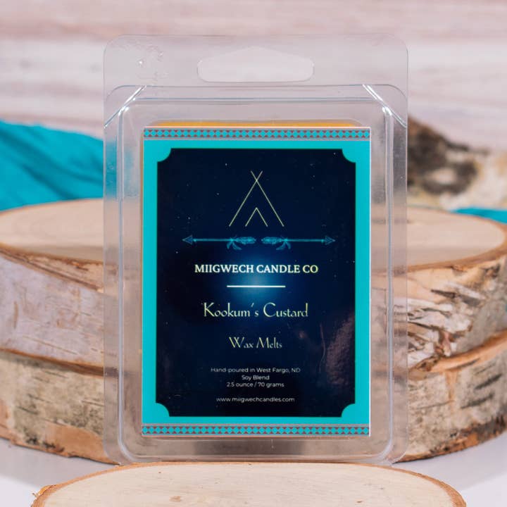 Kookum's Custard Wax Melts for wholesale by Miigwech Candle Co LLC