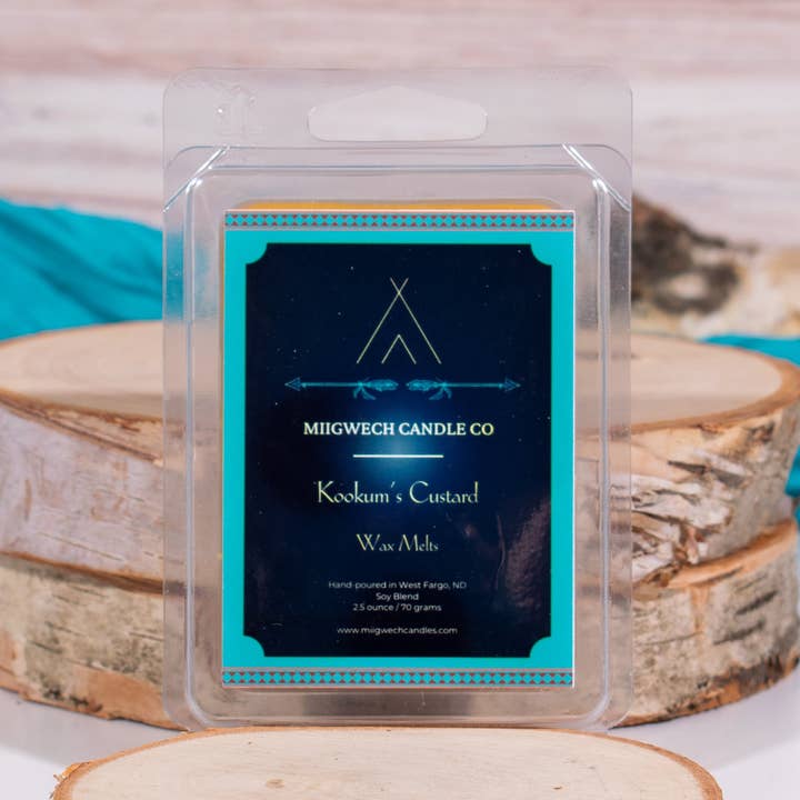Kookum's Custard Wax Melts for wholesale by Miigwech Candle Co LLC