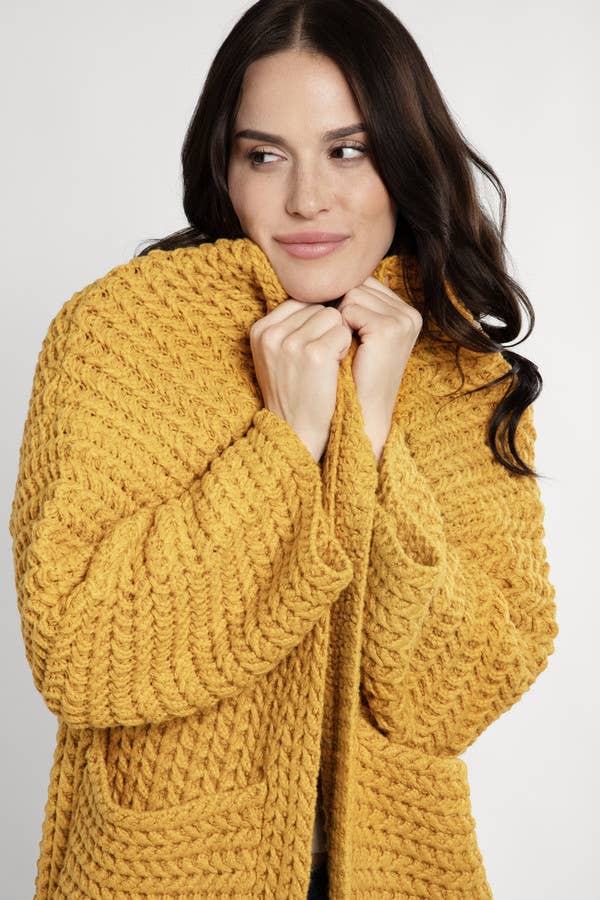 SAACHI - Vendita all'ingrosso Kimono - Donna - Cardigan Kimono a maniche lunghe in maglia a trecce17