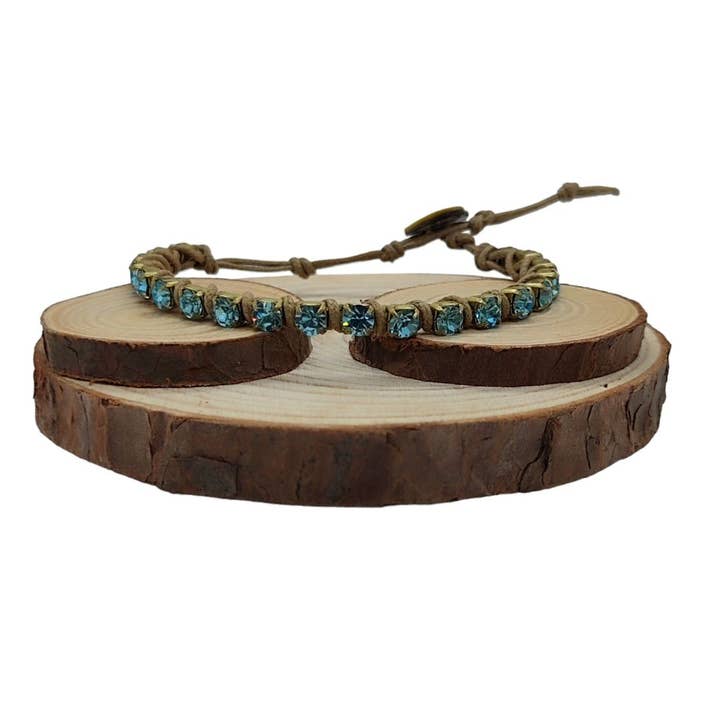 Crystal Chain Bracelets Medium - Aqua Bohemica for wholesale by QUÉ MÁS JEWELS