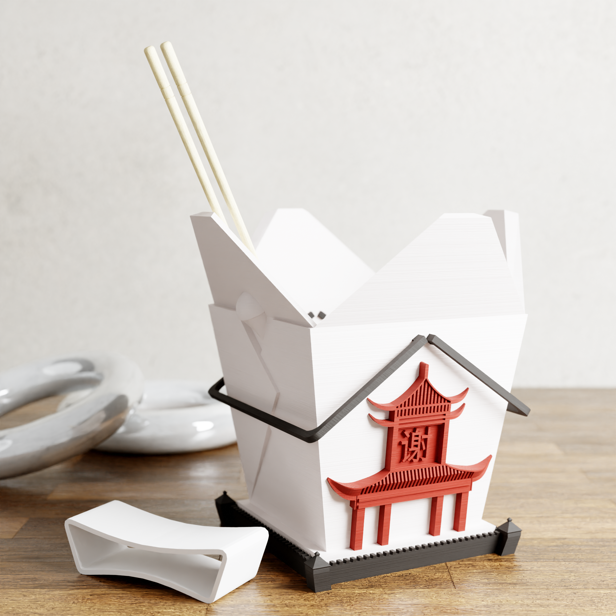 Modernized Pottery - Vente Pot - Pot de fleurs chinois original en forme de boîte à emporter7