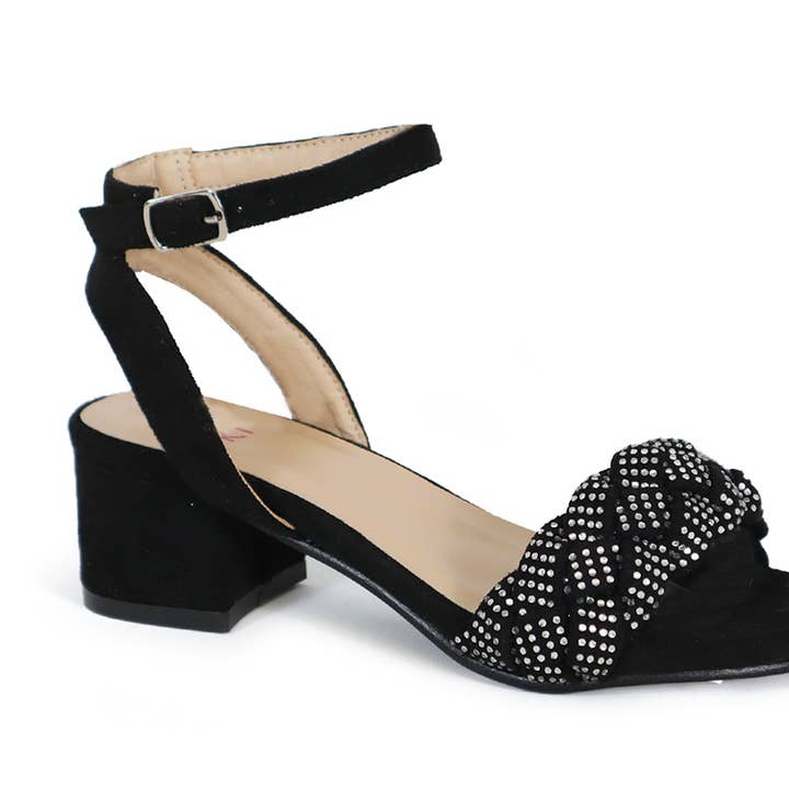 FIRE SALE YOKI CHIC-Y Girls Braid Rhinestone Sandal Low Heel for wholesale by Yoki Girls